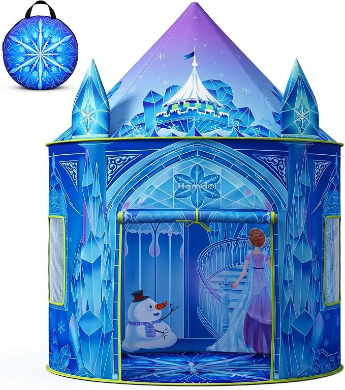 Hamdol Princess Play Tent for Girls, Frozen Toy, Ice Castle Kids Playhouse for Indoor & Outdoor, ... | Amazon (US)