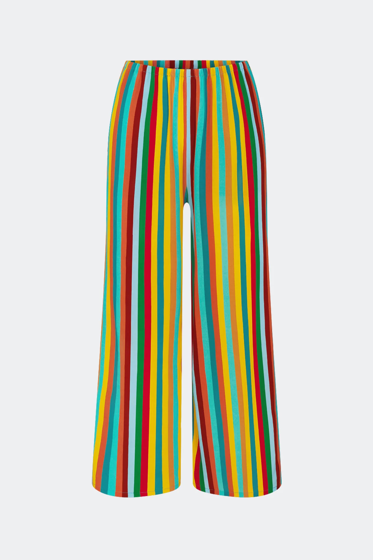 Nella Crepe Wide Leg Pant In Vibrant Multi Stripe | Simon Miller