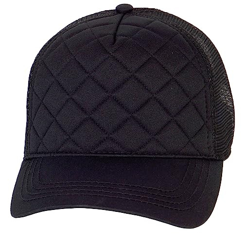 TOP HEADWEAR Fashion Quilted Trucker Cap - Black | Amazon (US)