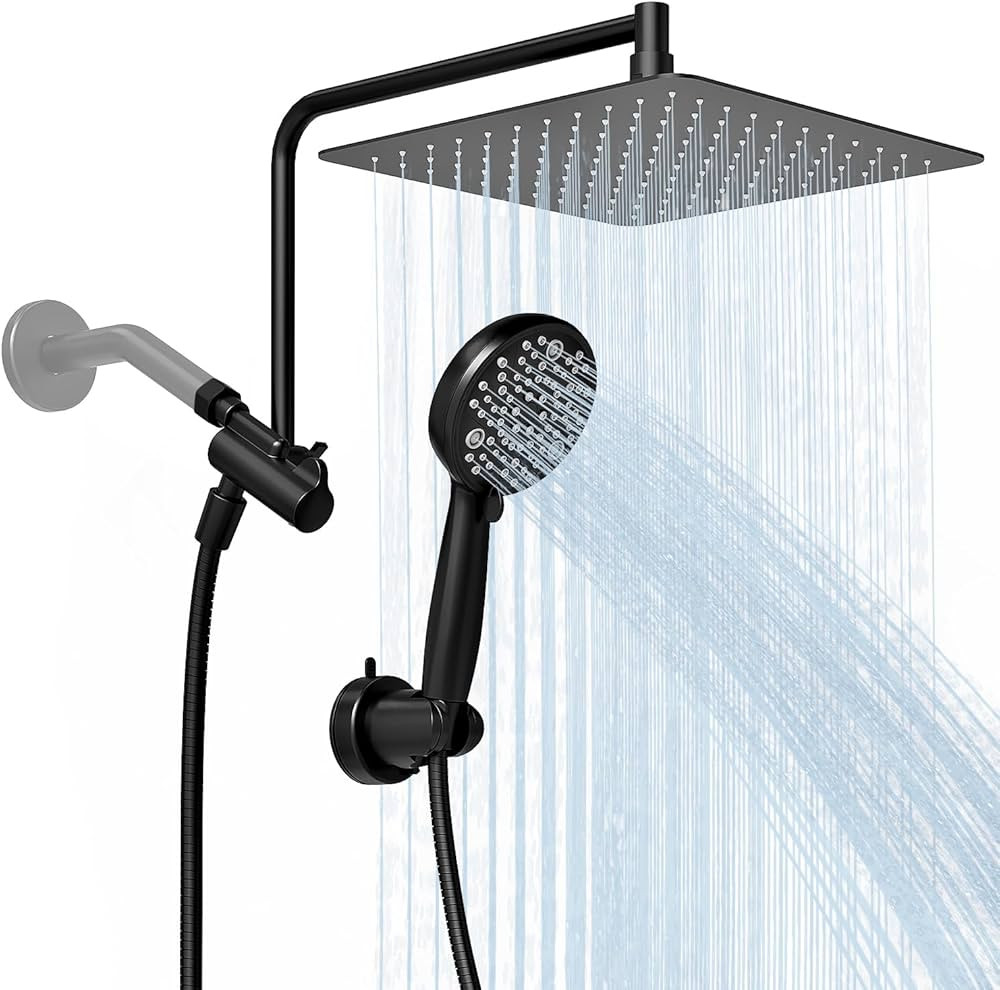 Alesco 10" Shower Heads with Handheld Spray Combo, 12" Extend Shower Arm with 3-Way Diverter Valv... | Amazon (US)