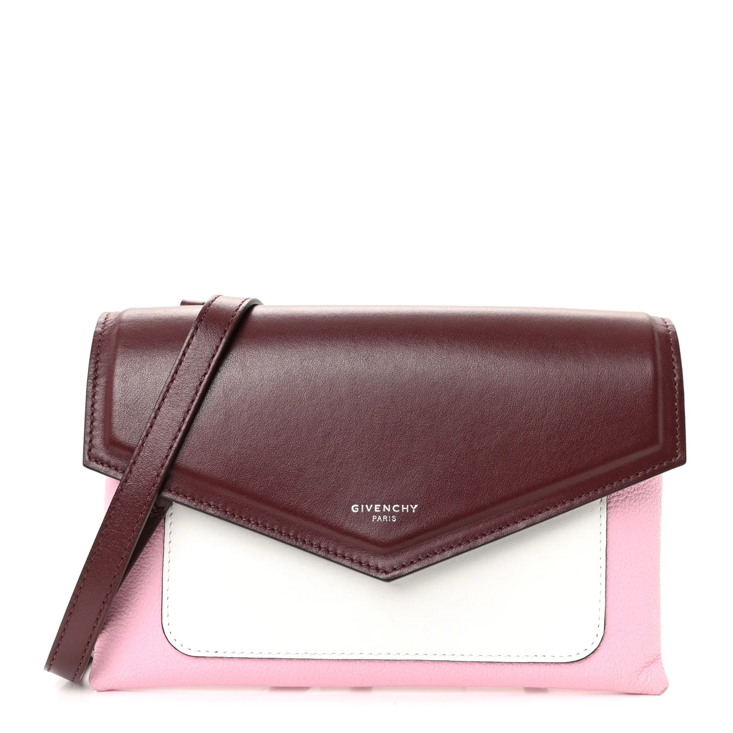 Calfskin Duetto Crossbody Bag Burgundy Pink | FASHIONPHILE (US)