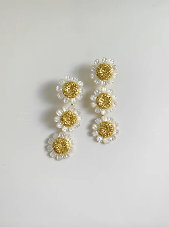 garden collection: mother of pearl + golden daisy | Nicola Bathie Jewelry