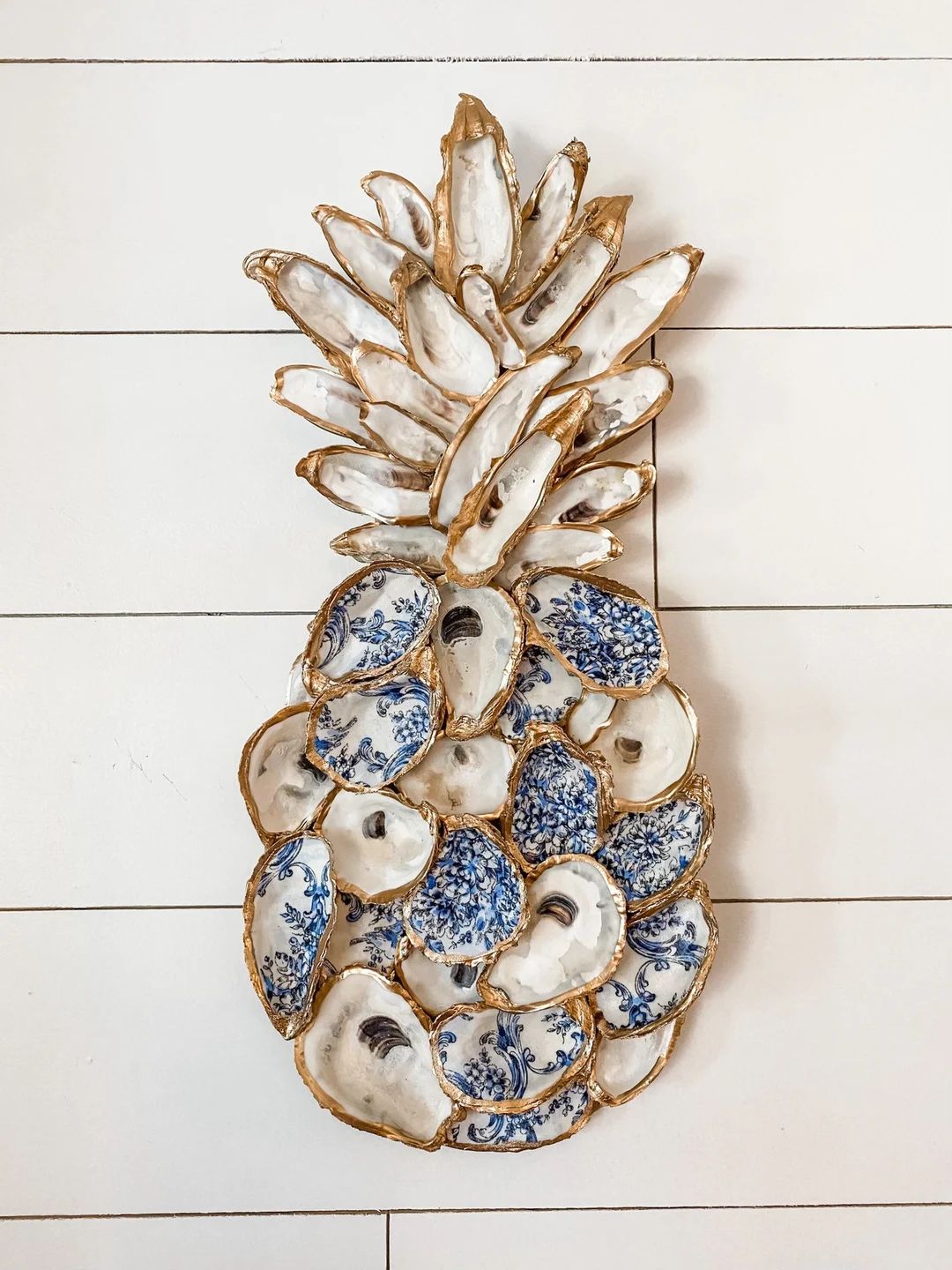 Chinoiserie Style Oyster Pineapple Wall Hanging/ Sign/ Door Hanging - Etsy | Etsy (US)