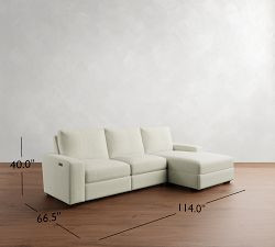 Big Sur Square Arm Power Reclining Chaise Sectional (114"-126") | Pottery Barn (US)