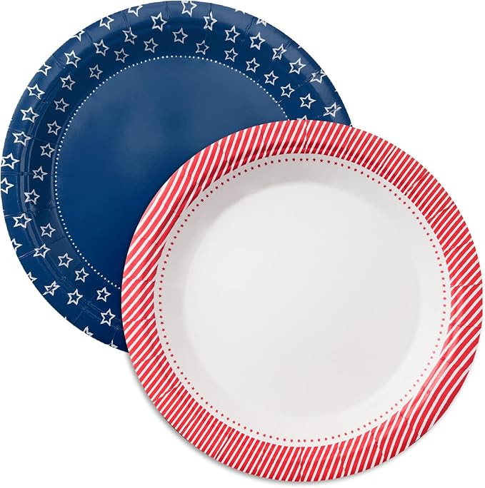Cheerland 4th of July Patriotic American Paper Plates Party Supplies for Memorial Day Fourth of J... | Amazon (US)