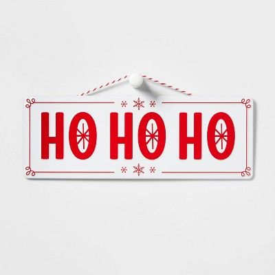Metal Ho Ho Ho Hanging Sign Red - Wondershop™ | Target