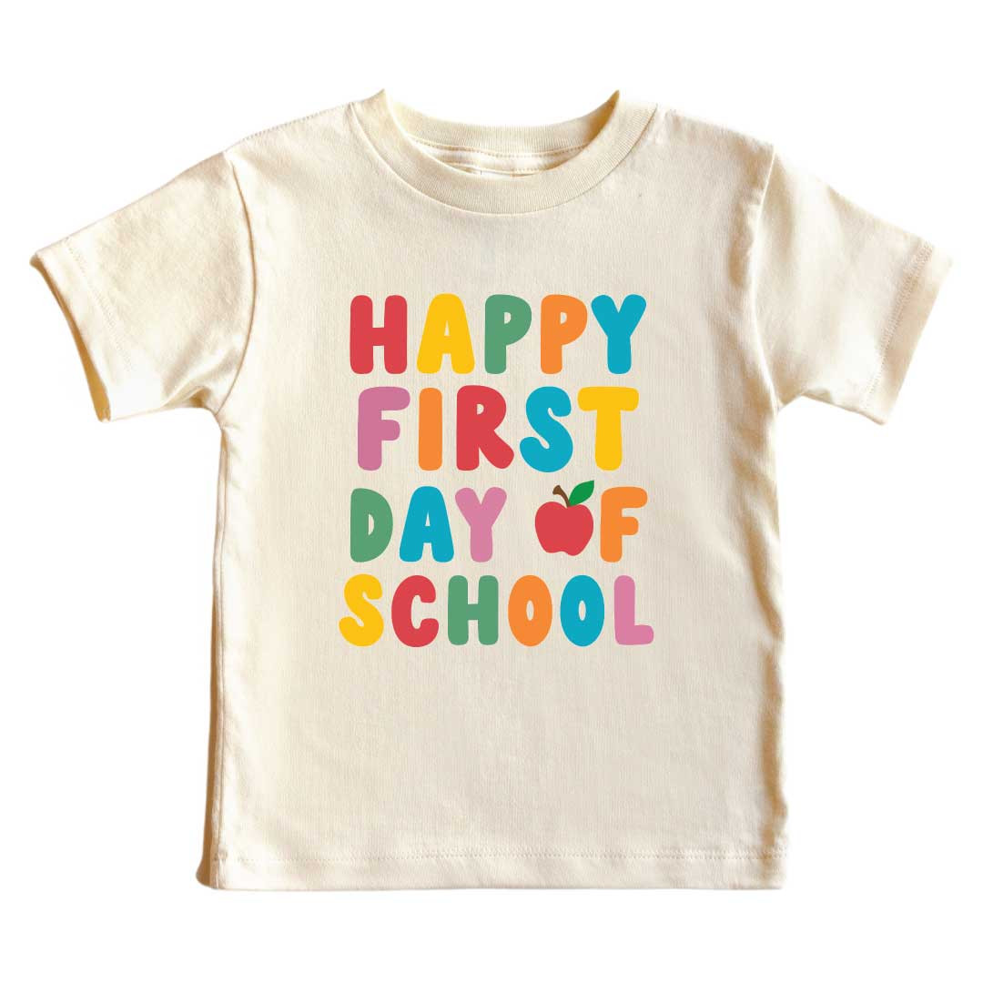 Happy 1st Day of School Kids Graphic Tee | Natural | Caden Lane