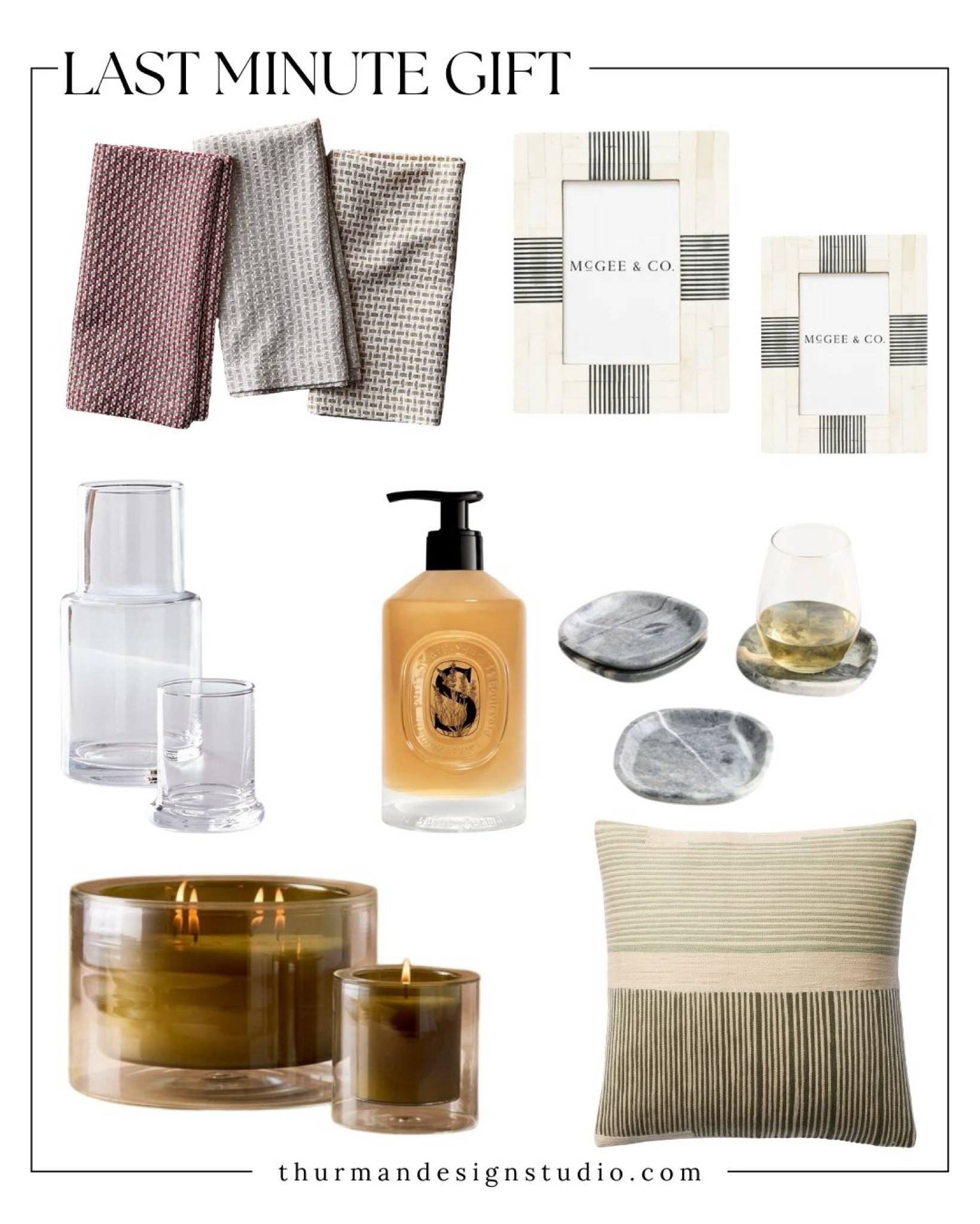 Need a last-minute gift? You can’t go wrong with thoughtful, easy-to-find options! Candles bring a cozy touch to any space, while soft towels make a practical yet luxurious gift. Picture frames add a personal element for displaying cherished memories, and stylish drinkware is perfect for anyone who enjoys entertaining. 
 
These simple yet meaningful gifts are perfect for spreading holiday cheer, even on short notice!

#LTKHome #LTKSeasonal #LTKGiftGuide