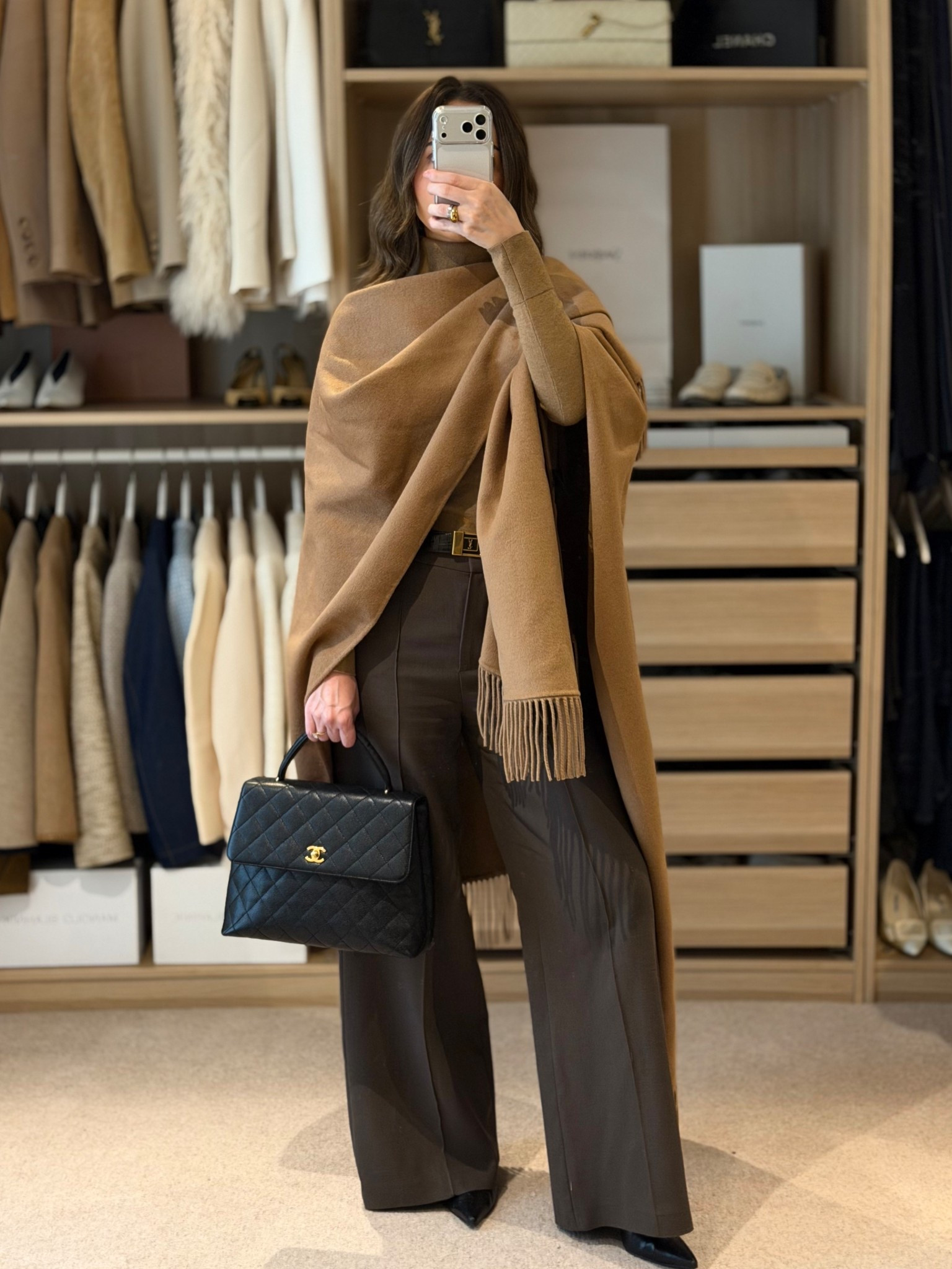 Scarf poncho’s are CUTE 🍂 
I wear size XS trousers 

#LTKwinter #LTKautumn #LTKstyletip