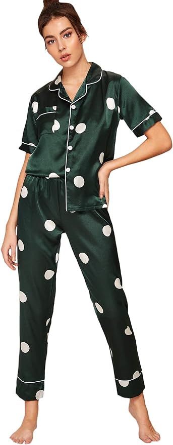 Floerns Women's Printed Two Piece Short Sleeve Sleepwear Long Pants Pajamas Sets | Amazon (US)