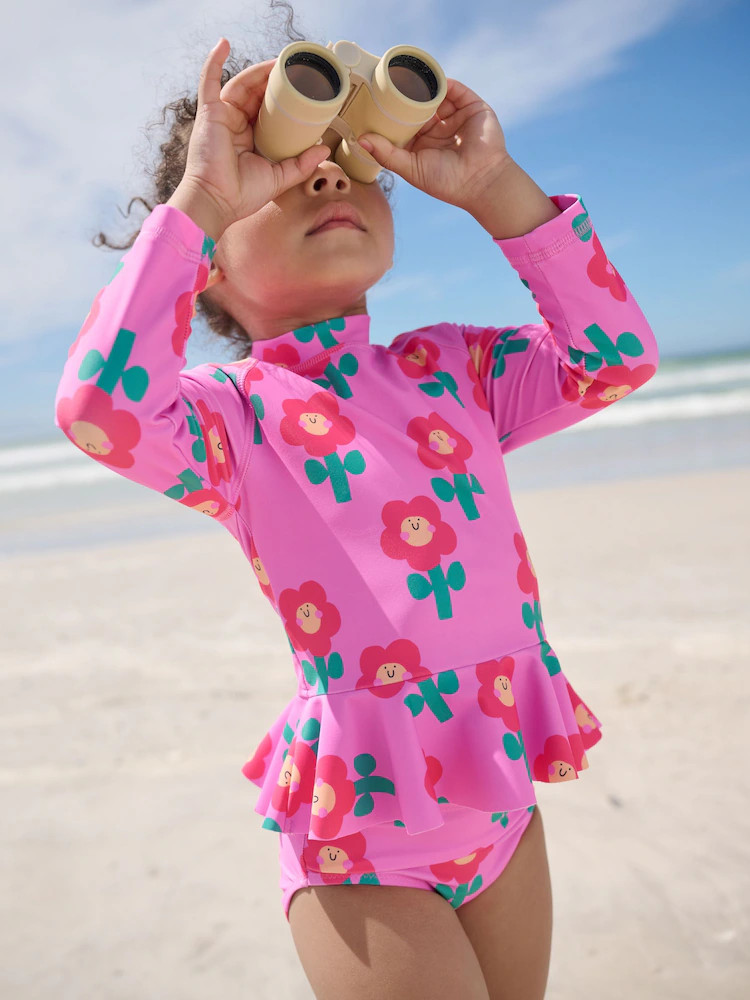 Pink Stampy Floral Sunsafe Swim Set (3mths-7yrs) | Next US