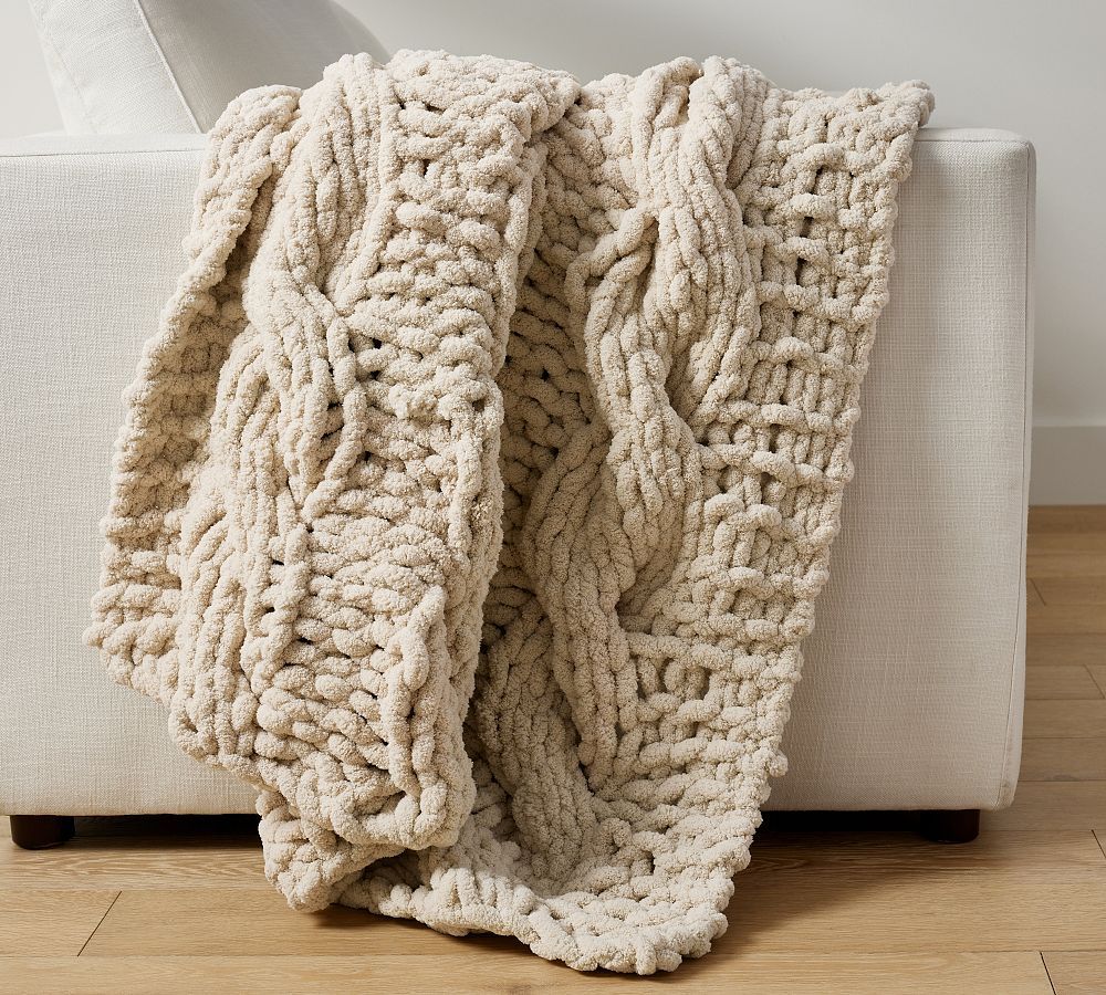 Plush Colossal Handknit Throw | Pottery Barn (US)