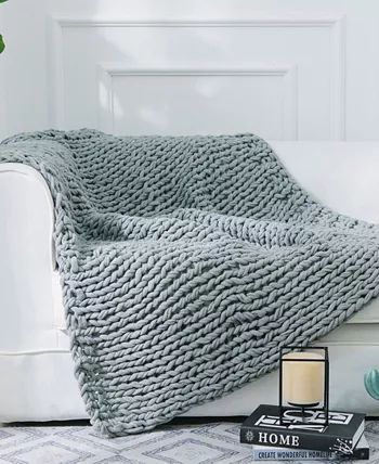 Chunky Cable Knit Throw Blanket | Macys (US)