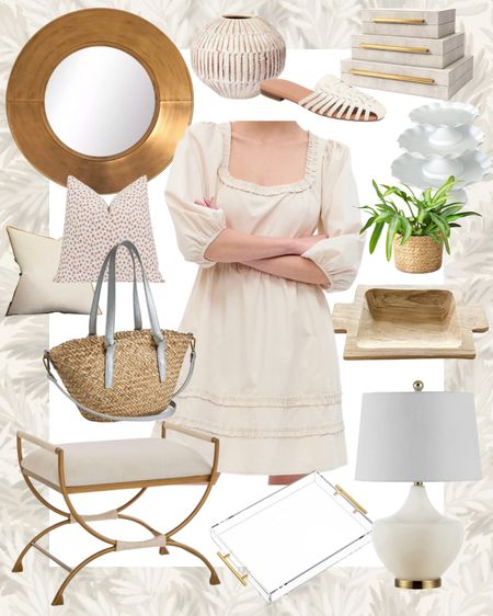 Neutral home and fashion finds 👏🏼
Love this dress for summer or fall! 

Budget friendly home decor, dress, dresses, fashion, handbag, ottoman, bench, lamp, tray, plant, decorative boxes, accent pillows, gold mirror, Amazon, Amazon home, gap, old navy, target, Ballard, Etsy

#LTKstyletip #LTKSeasonal #LTKhome