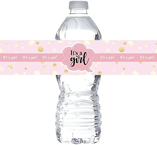 Pink It's A Girl Water Bottle Stickers/Gender Reveal Bottle Wrappers/Baby Shower Girl's Birthday Par | Amazon (US)