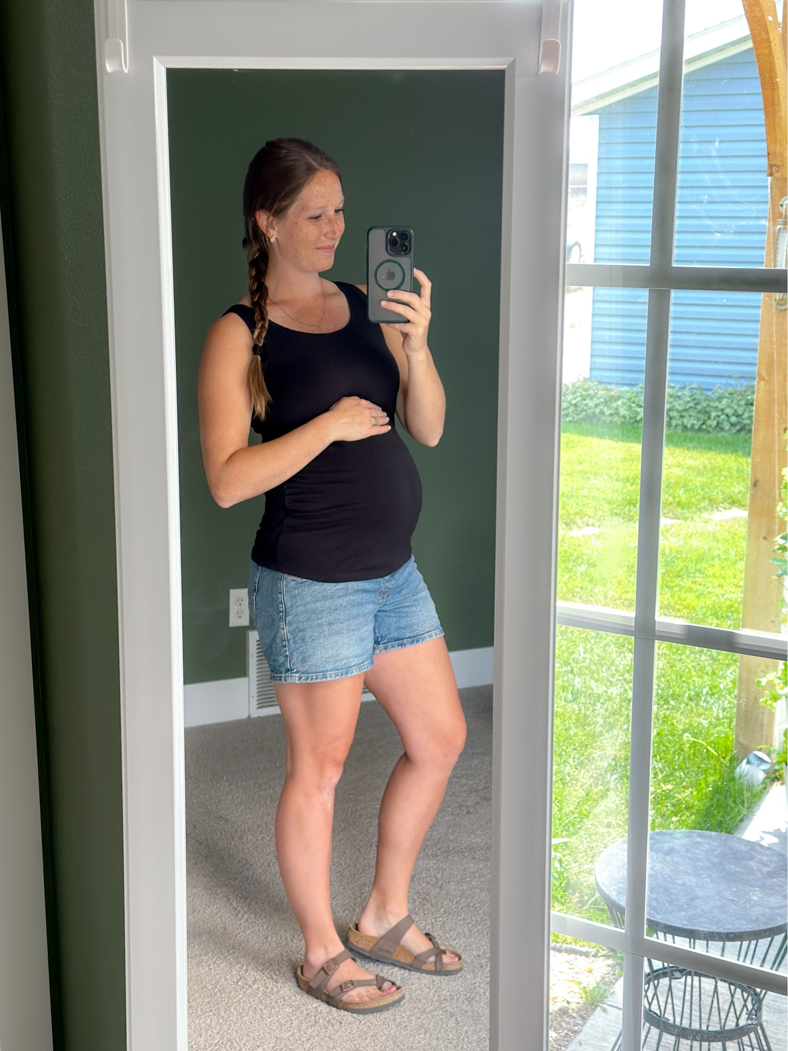 New favorite maternity tanks! I’ve been wearing them almost every day - comes in a set of three. 
Wearing normal size small in both the maternity shorts and tank top. 

#summermaternityoutfit #casualmaternity 

#LTKSeasonal #LTKBump #LTKFindsUnder50