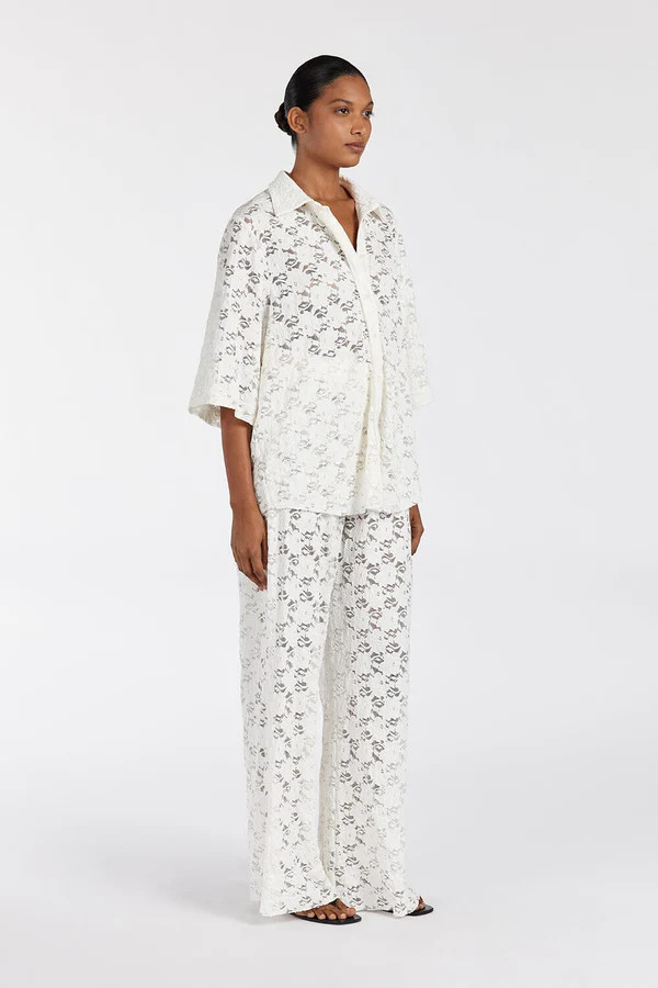 LOULA WHITE LACE PANT | DISSH
