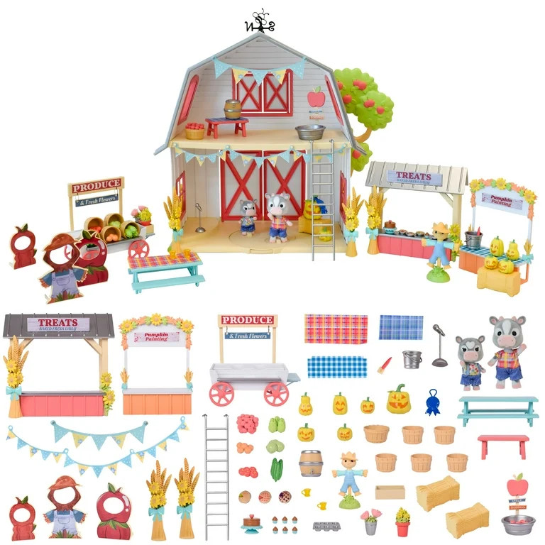 Honey Bee Acres Harvest Festival, Doll Playset with Mini Figures, 62 Pieces, Children Ages 3+ | Walmart (US)