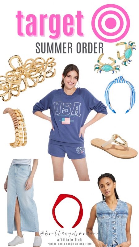 Recent target order for summer! Great headbands for the fourth or Memorial Day! Love the denim vest and skirt #trending! 

Memorial Day. Summer outfit. Vest USA outfit. Fourth of July outfit. Memorial Day weekend outfit. Sandals. Target shoes. Beach earrings 

#LTKStyleTip #LTKFindsUnder50 #LTKSeasonal