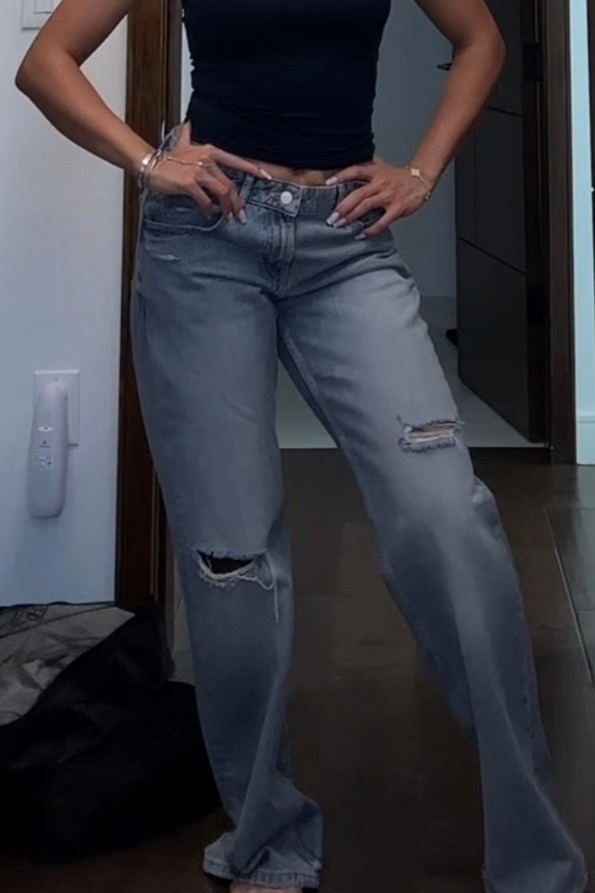 zara low rise jeans! SO GOOD. i am a true 4US, but sized up to a 6 for a more comfortable fit. 

#LTKStyleTip #LTKU #LTKFindsUnder100