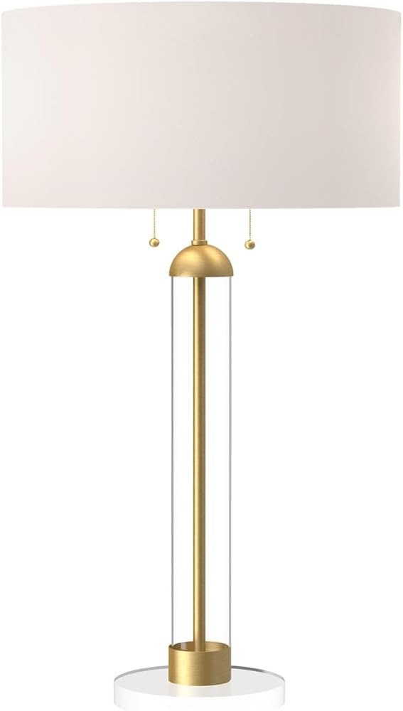 Alora Mood TL567218BGWL Sasha Table Lamp, Brushed Gold/White Linen | Amazon (US)