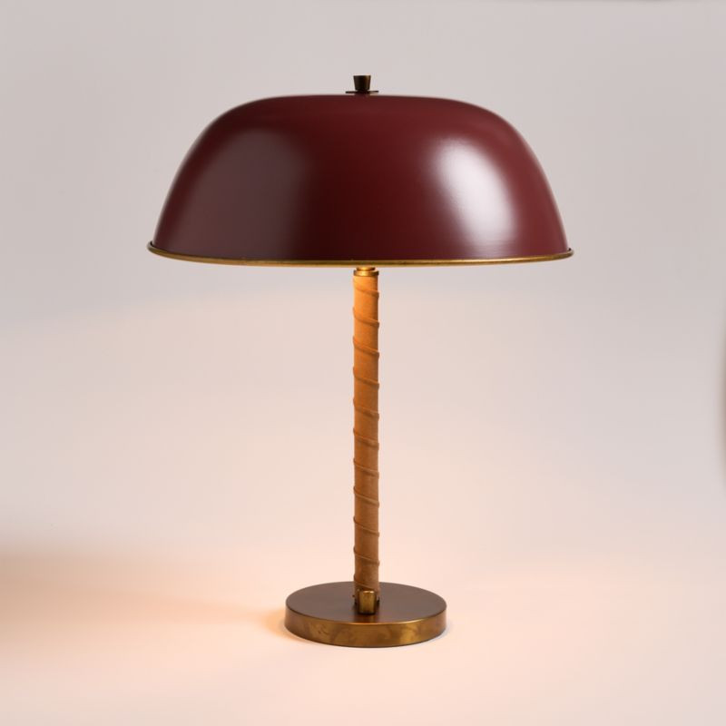 Dalton Brown Suede and Metal Dome Table Lamp by Jake Arnold 19.75" + Reviews | Crate & Barrel | Crate & Barrel
