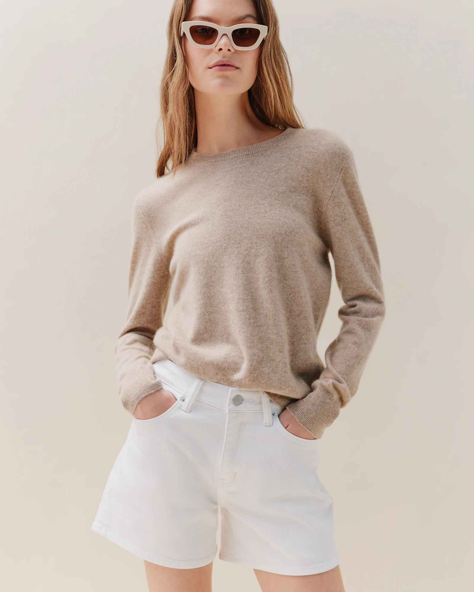 Quince | The Cashmere Crewneck in Charcoal | 100% Grade A Cashmere Sweater - Size Large | Quince