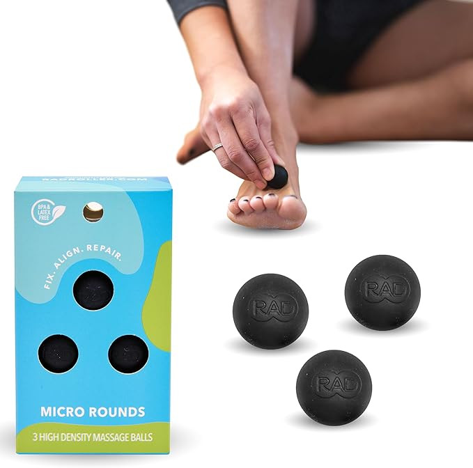 RAD Micro Rounds – Firm Yoga Deep Tissue Massage Ball Set – Myofascial Release Balls for Feet... | Amazon (US)