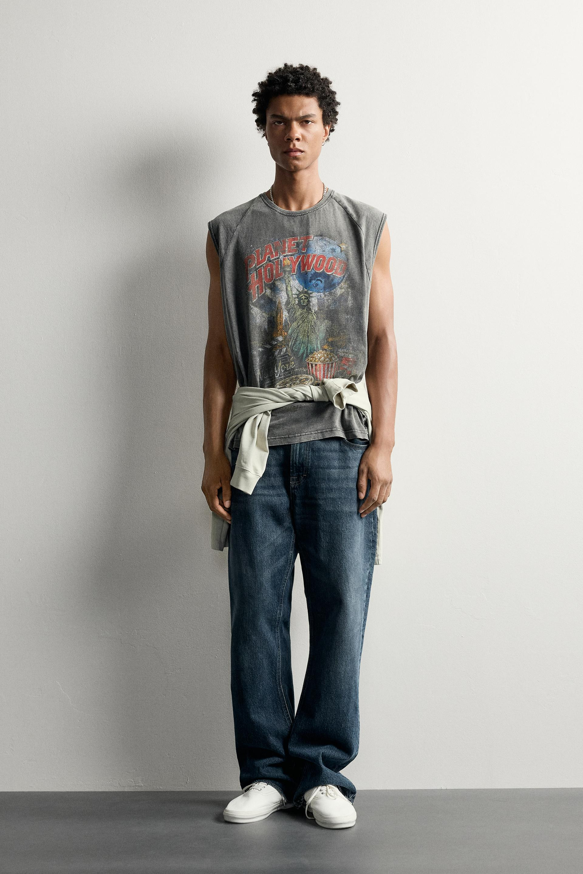 Zara - Planet Hollywood® Graphic Tank Top - Dark Anthracite - M - Man | Zara US