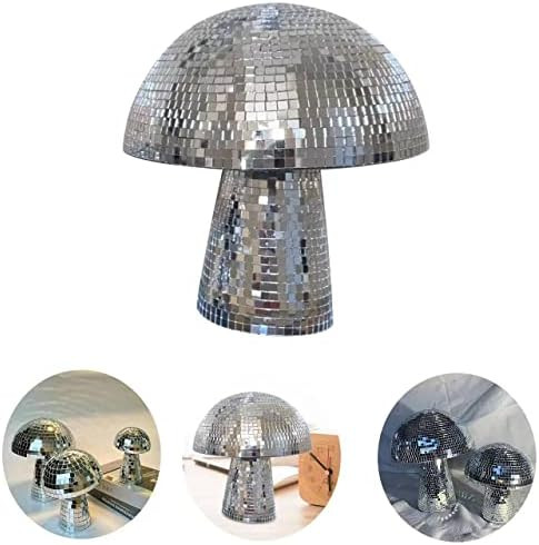 Creative Mushroom Disco Ball Mirror Glitter Retro Silver for Party Stage Props Bedroom Dining Tab... | Amazon (US)