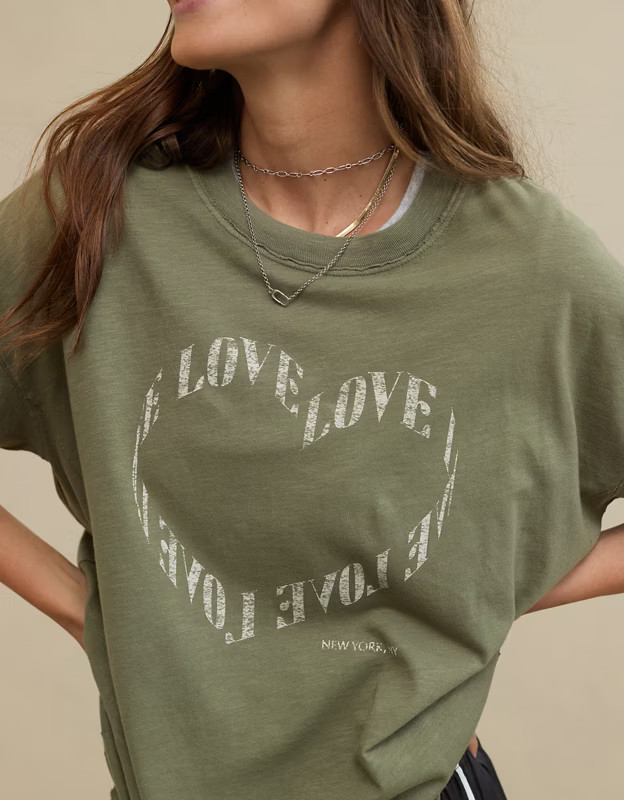 Aerie Oversized Graphic Boyfriend T-Shirt | American Eagle Outfitters (US & CA)
