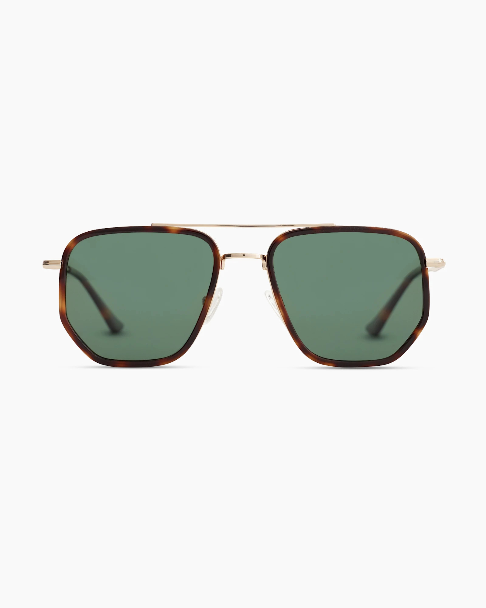 Leon Polarized Stainless Steel Sunglasses in Tortoise with Green lens | Quince