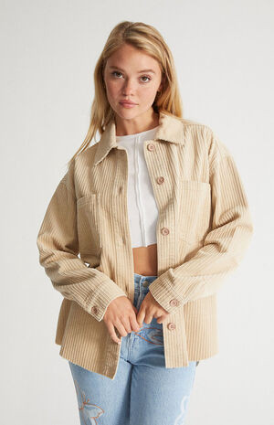 PacSun Cement Corduroy Shacket | PacSun
