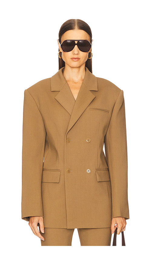 Nanushka Diante Blazer in Brown. Size S. Also in M, XS. | Revolve Clothing (Global)