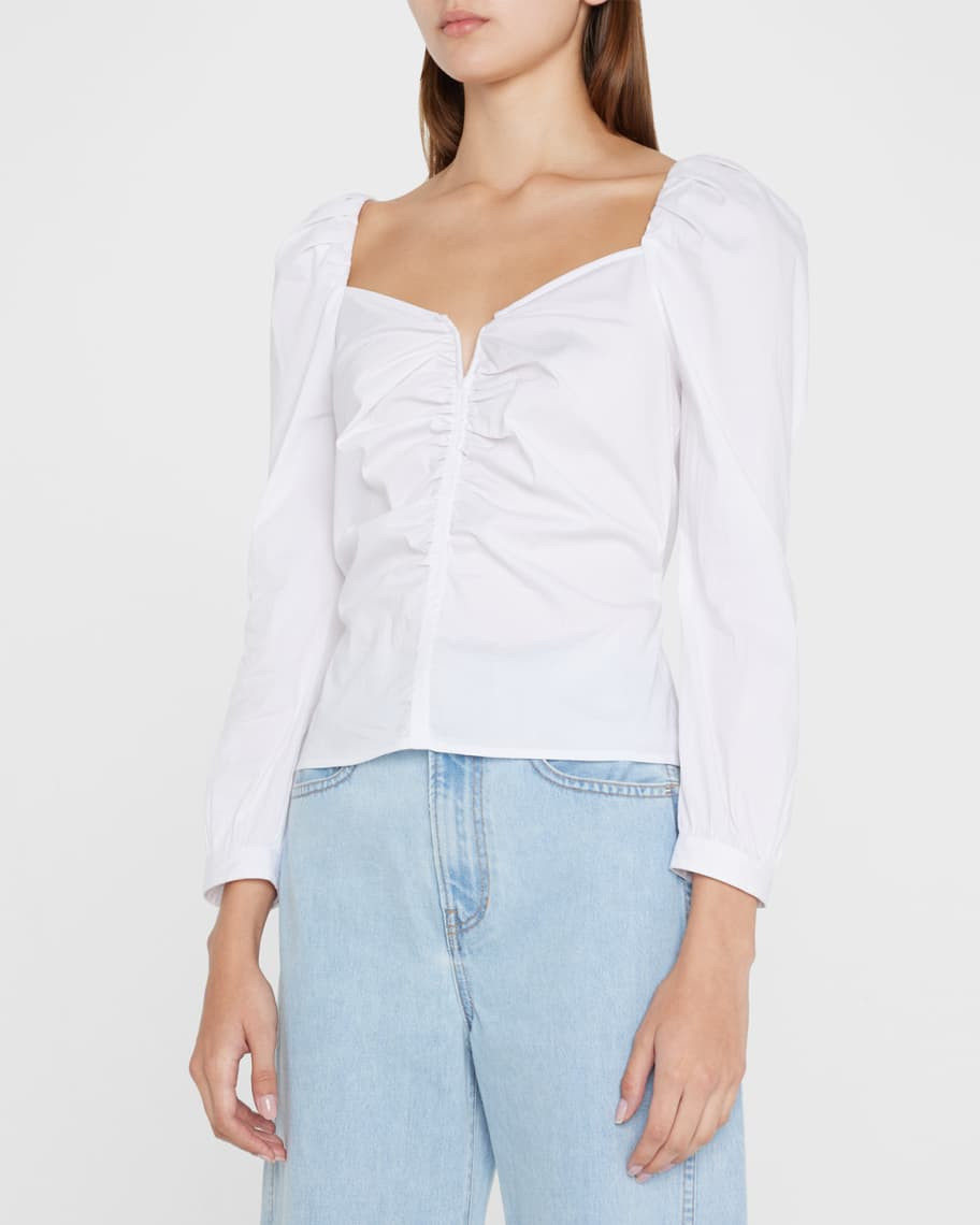 Veronica Beard Zhou Ruched Long Sleeve Top | Neiman Marcus