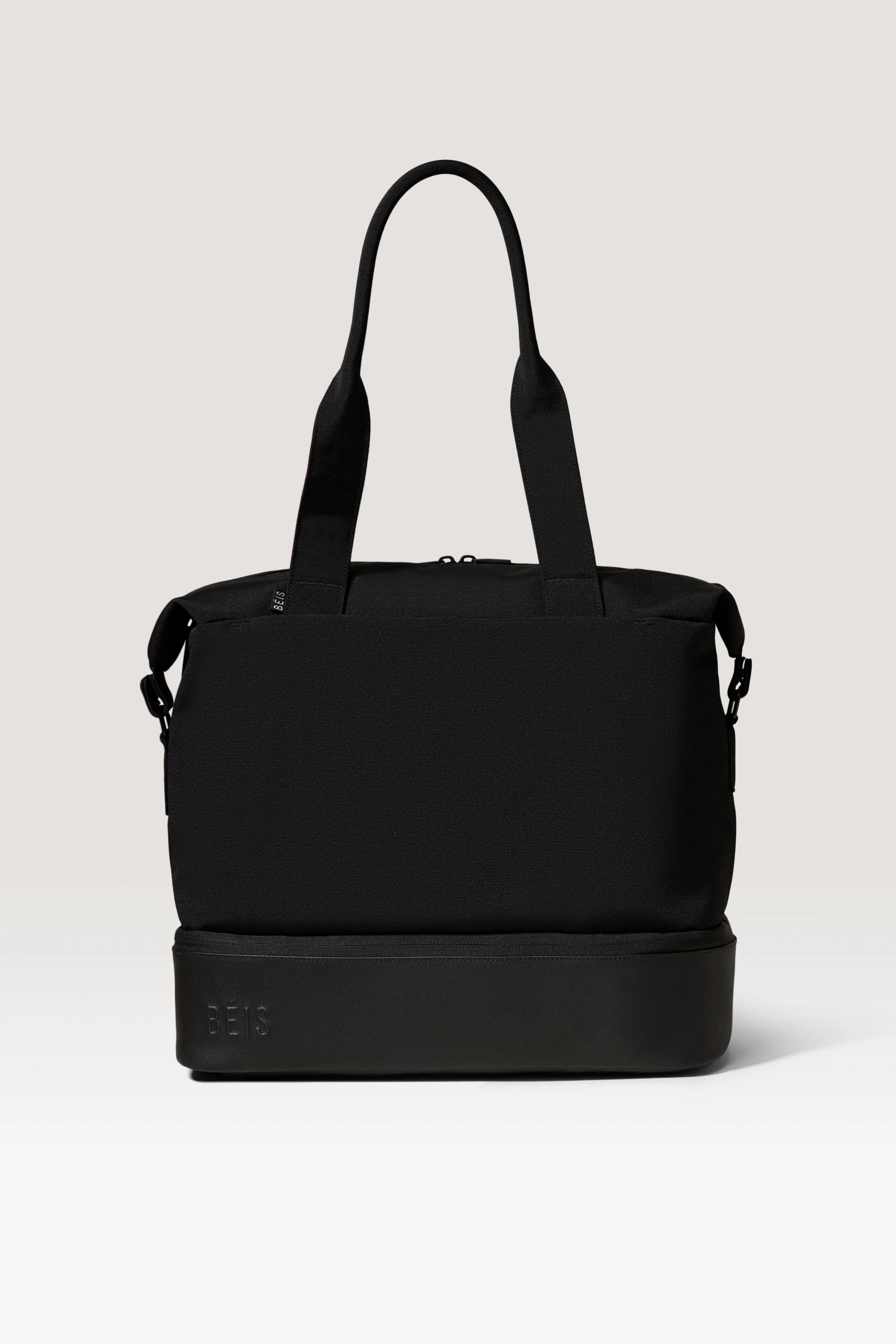 B\u00c9IS \u2018The NEW Mini Weekender\u2019 in Black - Black Small Weekender Bag | BEIS