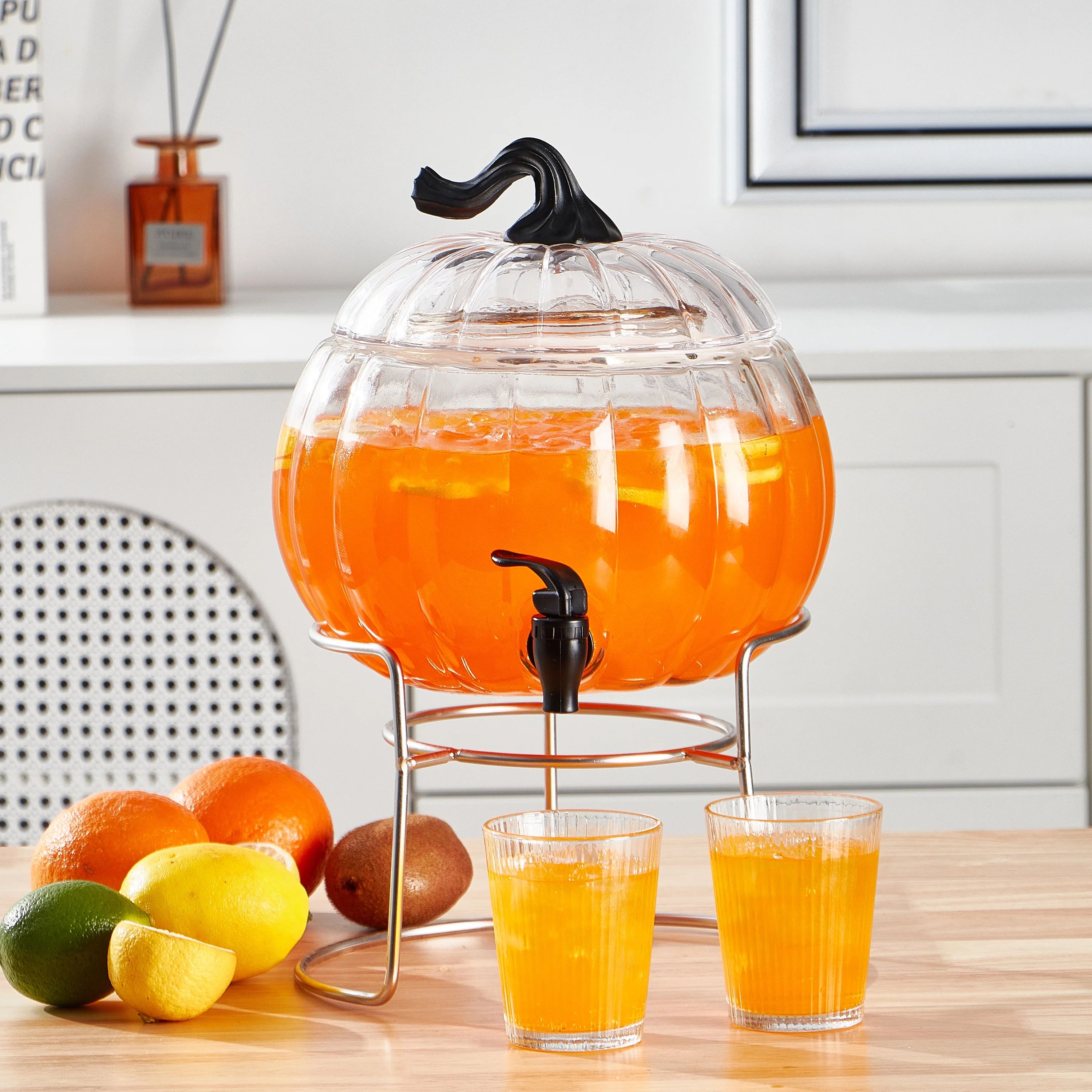 Way To Celebrate 1.5 Gallon Clear Pumpkin Glass Beverage Dispenser | Walmart (US)