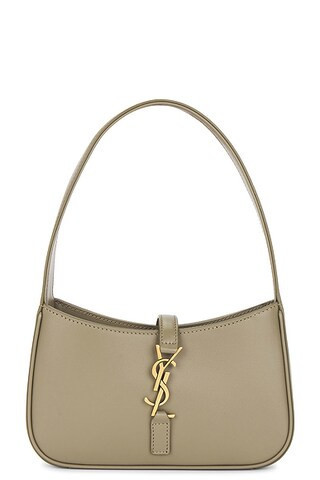 Saint Laurent Mini Le 5 A 7 Hobo Bag in Strong Moss - Sage. Size all. | FWRD 