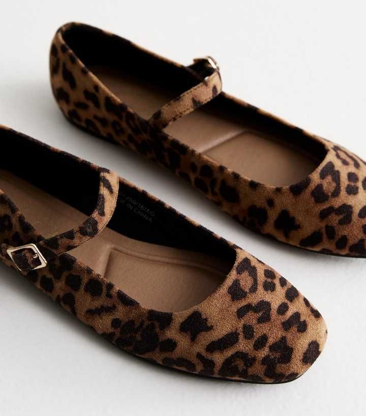 Dark Brown Leopard Print Mary Jane Ballerina Pumps
						
						Add to Saved Items
						Remove f... | New Look (UK)