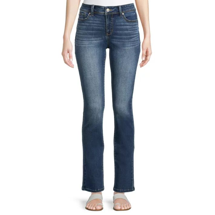 Time and Tru Women's Mid Rise Slim Boot Jeans | Walmart (US)