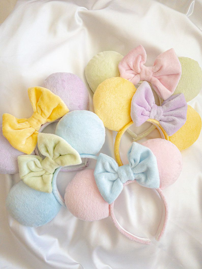 Mix & Match Spring Pastel Minnie Ears Fuzzy Pastel Mouse Ears Easter Minnie Ears Pink, Blue, Gree... | Etsy (US)