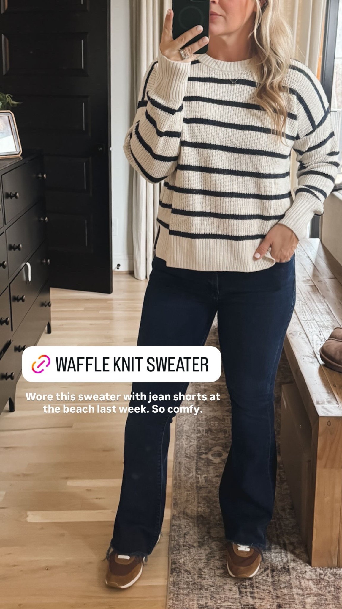 Wore this sweater with jean shorts at the beach last week. So comfy.