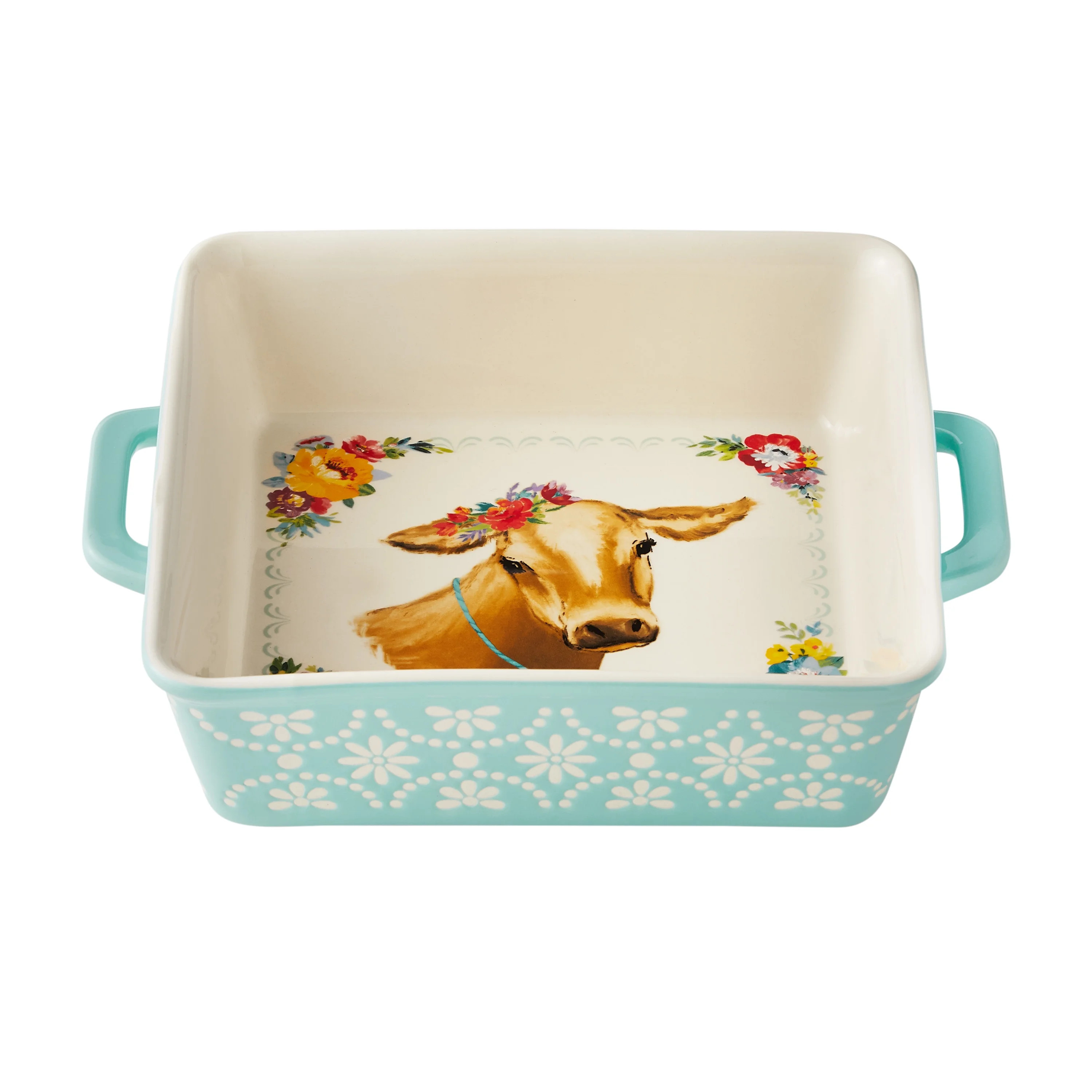 The Pioneer Woman Sweet Romance Cow 8x8 Square Ceramic Baking Dish, 1-Piece - Walmart.com | Walmart (US)
