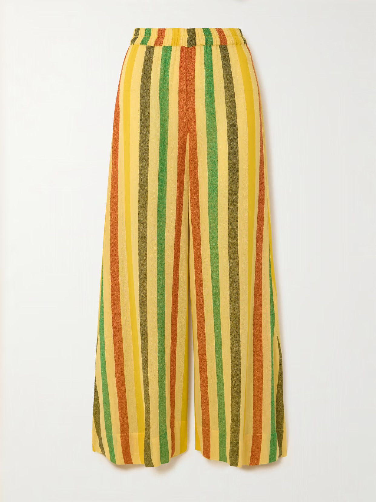 Suzie Kondi - Elira Striped Cotton-gauze Wide-leg Pants - Yellow | NET-A-PORTER (US)