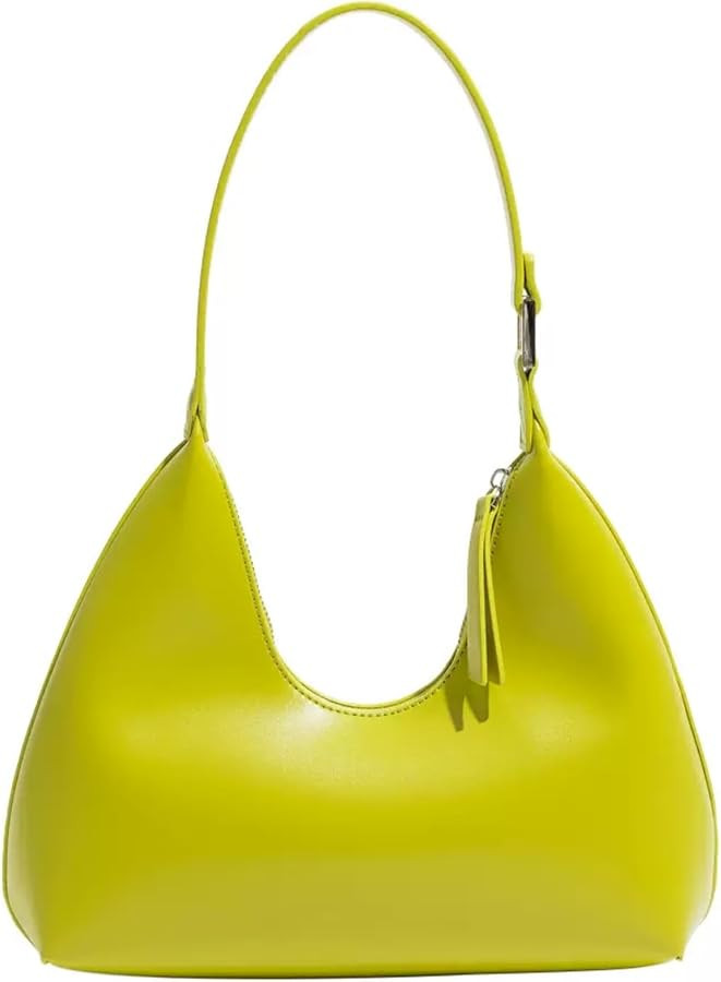 JOLLQUE Shoulder Bag for Women, Small Leather Handbag Purse,Unique Trendy Zipper Hobo Bag | Amazon (US)