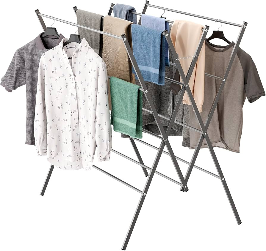 Whitmor Drying Rack Clothing,Large 12 Drying Poles Clothes Drying Rack,Foldable Portable Laundry ... | Amazon (US)