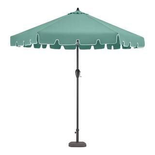 Hampton Bay 9 ft. Aluminum Market Push Button Tilt Patio Umbrella in Aloe Green 9800-01567811 | The Home Depot