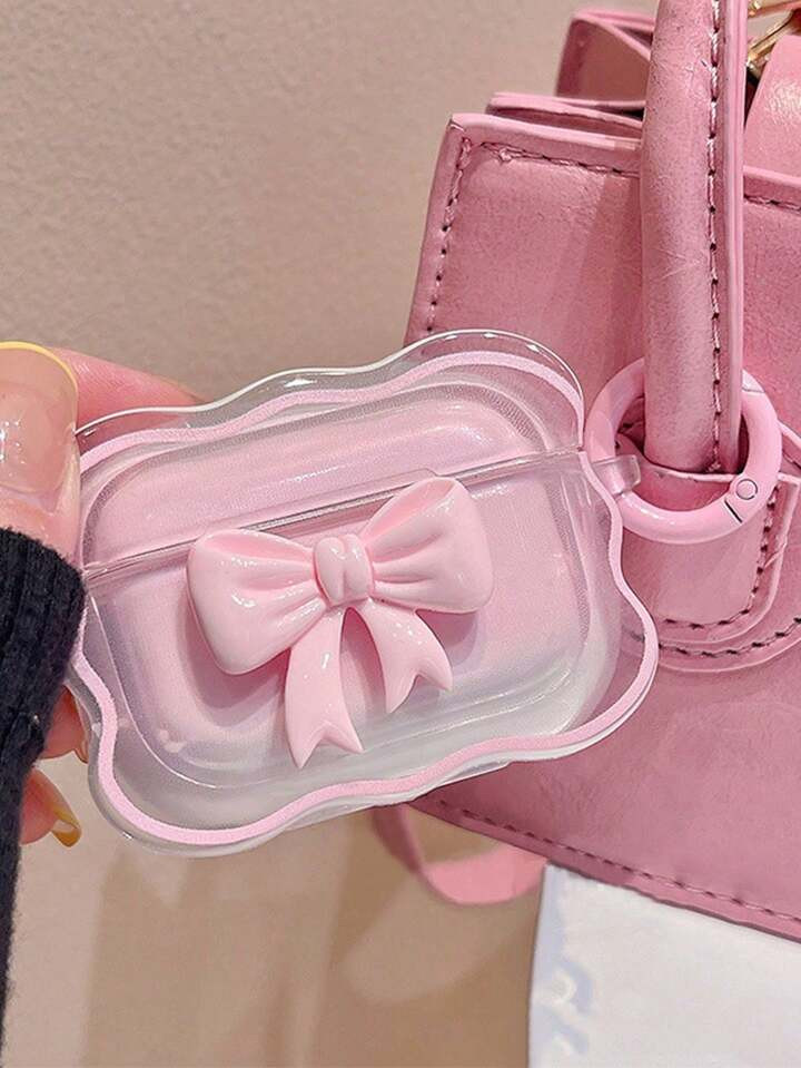 1pc Pink 3d Bow Design Earphone Case For Airpods Pro/3rd Gen | SHEIN