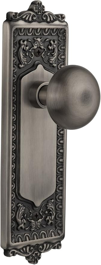 Nostalgic Warehouse Egg & Dart Plate with New York Knob, Single Dummy, Antique Pewter | Amazon (US)