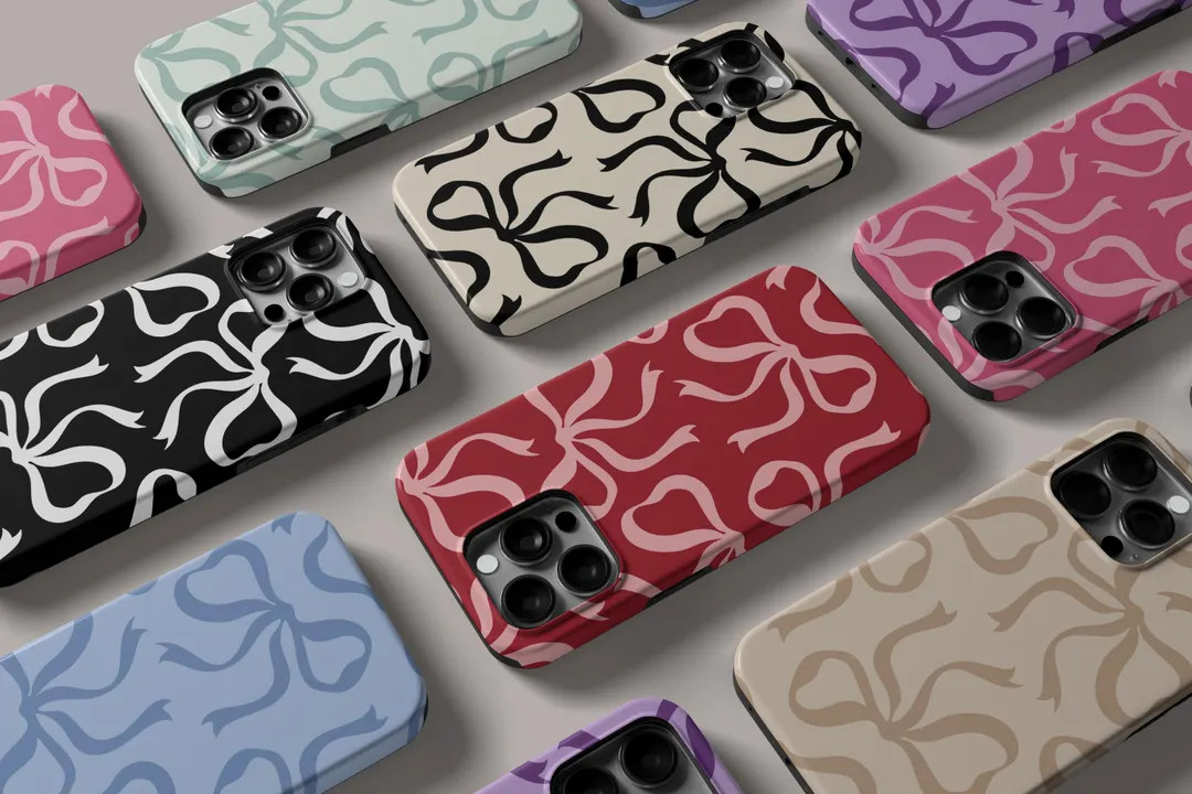 Customized Colors Bows Aesthetics Magsafe Phone Case, Black Cream Pink Red iPhone 16 15 14 13 12 ... | Etsy (US)